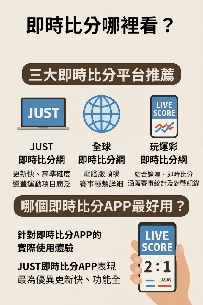 即時比分哪邊能看？2025最新推薦平台與APP全解析
