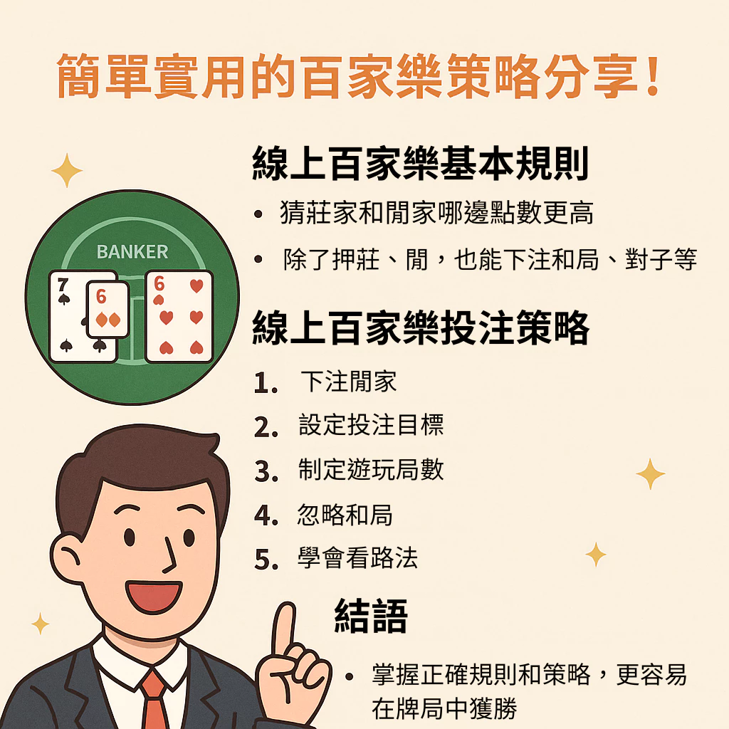 線上百家樂新手入門必學！五種百家樂策略帶你穩定獲利！